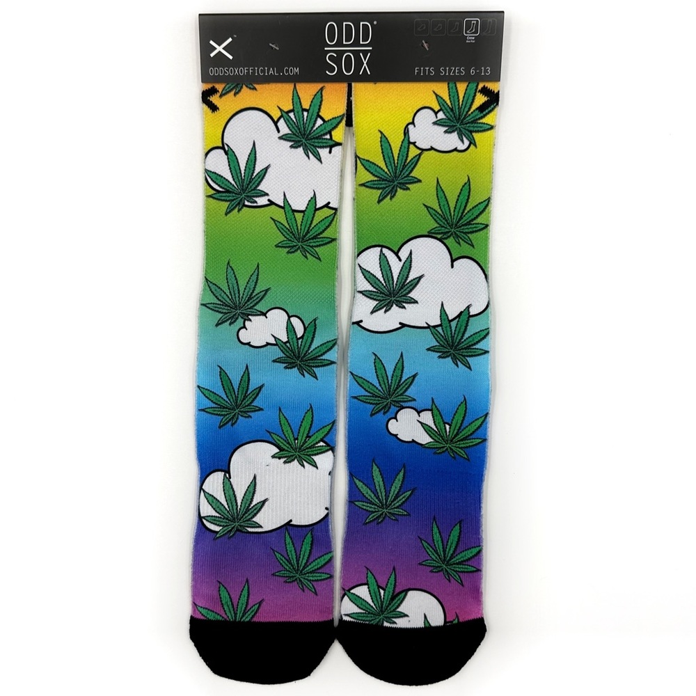 Odd Sox Crew Socks Rainbow Ombre Cloud 420 Mens Womens Fun Novelty Gift